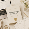 Aesthetics Unwrapped Clinic Registration Template Pack, editable CQC, HIW and HIS registration documents for aesthetic clinics
