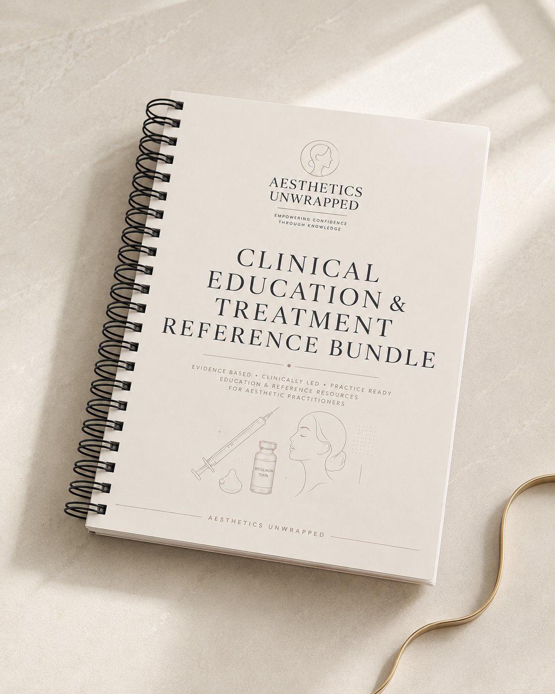 Aesthetics Unwrapped Clinical Education and Treatment Reference Bundle, filler, toxin and facial anatomy reference guides for aesthetic practitioners